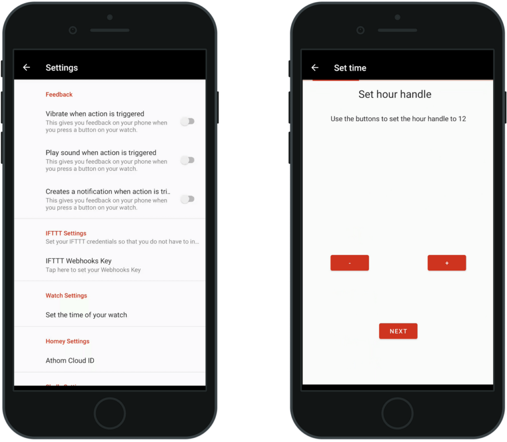 Iphone showcasing Montresa Smartwatch App
