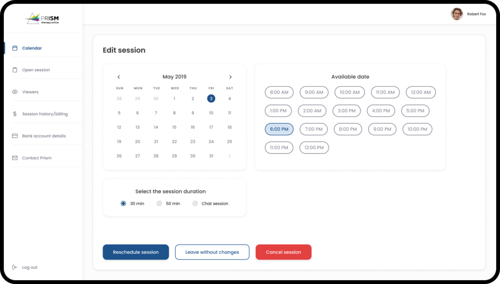 Ipad showcasing Prism therapy web app