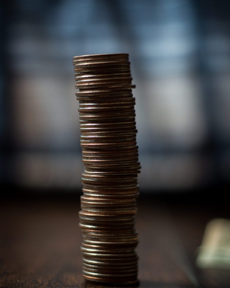 Multiple coins stacked